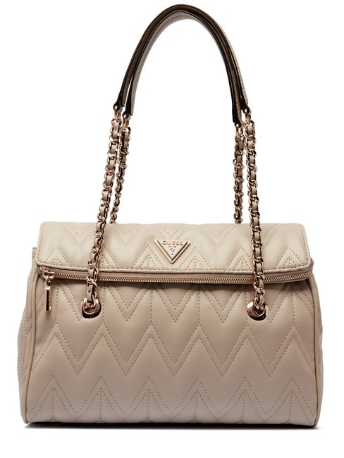 GUESS EDA 3 Borsa a spalla manici catena Taupe - Borse Donna