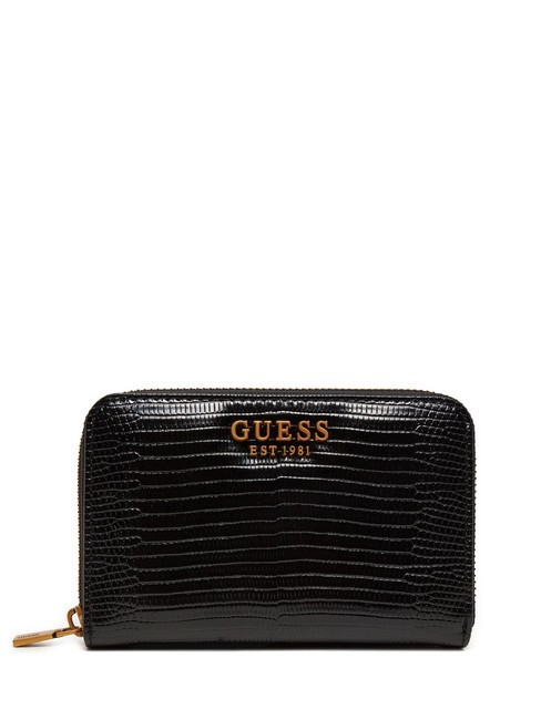 GUESS ECO ALI  Portafoglio stampa rettile NERO - Portafogli Donna