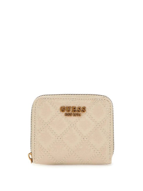 GUESS GIULLY  Mini Portafoglio zip around almond - Portafogli Donna