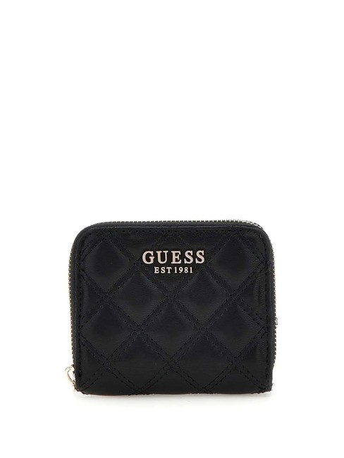 GUESS GIULLY  Mini Portafoglio zip around NERO - Portafogli Donna