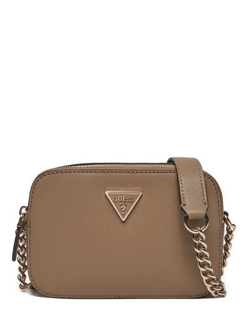 GUESS NOELLE Mini camera bag a tracolla dark taupe - Borse Donna