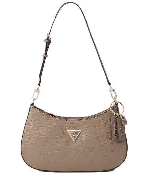 GUESS NOELLE Borsa a spalla top zip dark taupe - Borse Donna