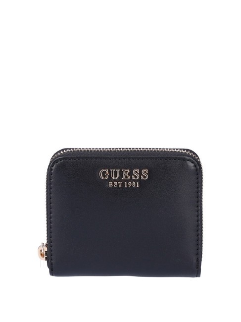 GUESS LAUREL  Mini Portafoglio zip around NERO - Portafogli Donna