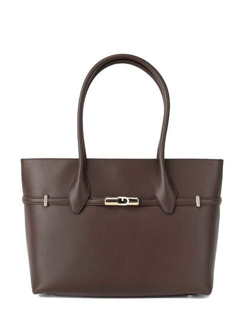 FURLA GOCCIA Borsa tote in pelle a spalla cioccolato - Borse Donna