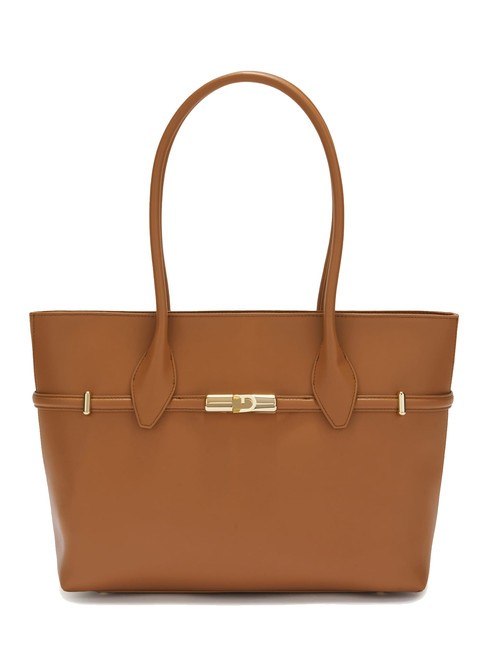 FURLA GOCCIA Borsa tote in pelle a spalla brandy - Borse Donna