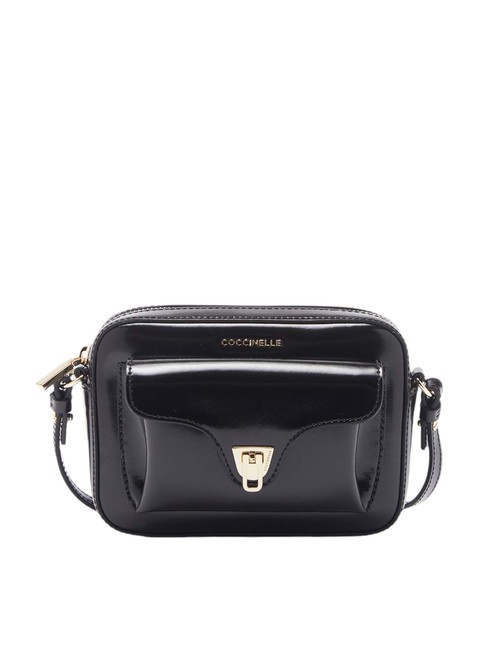 COCCINELLE BEAT SHINY CALF Borsa mini a tracolla in pelle lucida Nero - Borse Donna