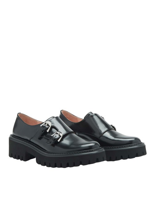 COCCINELLE LORD SHINY Scarpe monk strap in pelle lucida Nero - Scarpe Donna