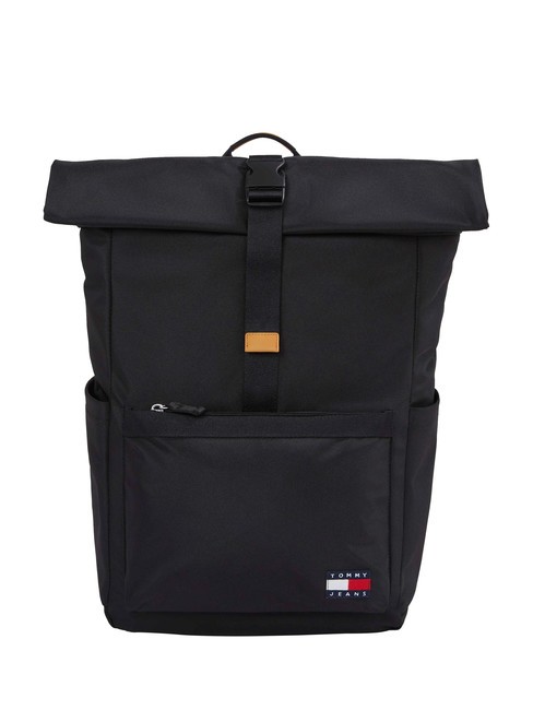 TOMMY HILFIGER TOMMY JEANS ESSENTIAL DAILY  Zaino roll top, porta PC 13" black - Zaini Scuola & Tempo Libero