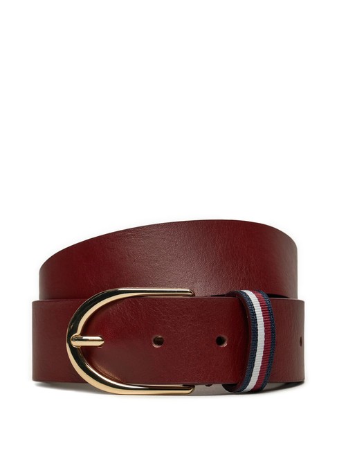 TOMMY HILFIGER CORPORATE Cintura in pelle rouge - Cinture