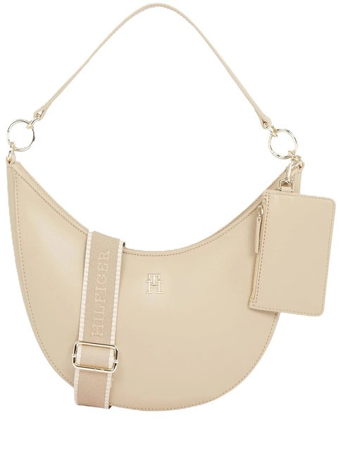 TOMMY HILFIGER MONOTYPE Borsa a spalla con pouch beige - Borse Donna