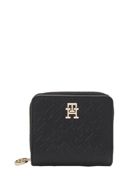 TOMMY HILFIGER DISTINCT Portafoglio piccolo logo rilievo black - Portafogli Donna