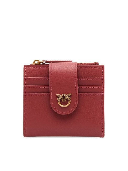 PINKO MULTI PURPOSE Portafoglio compatto in pelle ocra rosso-antique gold - Portafogli Donna