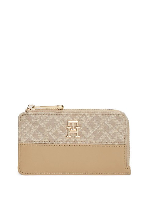 TOMMY HILFIGER JACQUARD  Portafoglio slim beige - Portafogli Donna