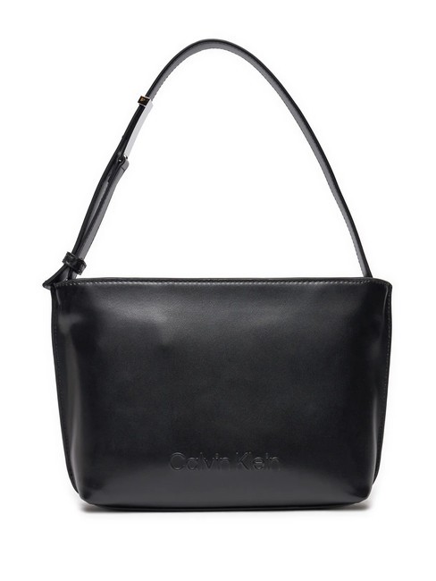 CALVIN KLEIN EMBOSSED CALVIN  Borsa a spalla ck black - Borse Donna