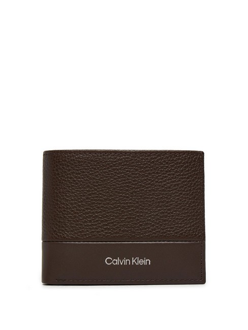 CALVIN KLEIN SUBTLE MIX Portafoglio in pelle java brown pebble and smooth - Portafogli Uomo