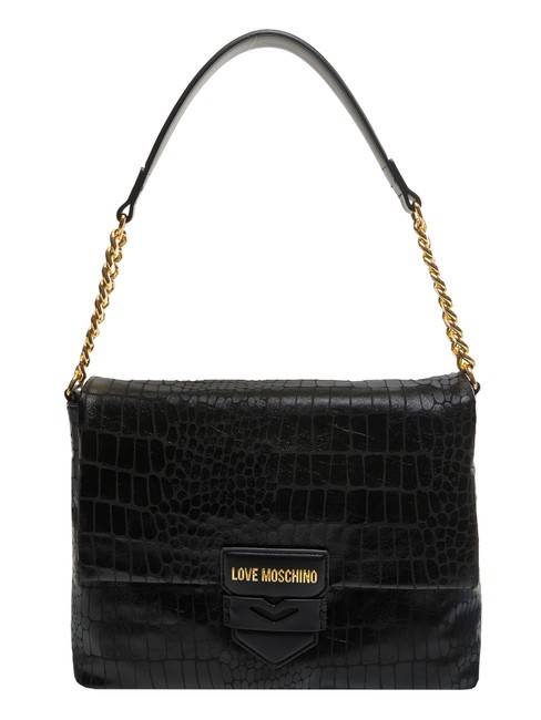 LOVE MOSCHINO CROCO Borsa a spalla Nero - Borse Donna