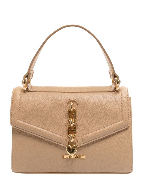 LOVE MOSCHINO GOLD HEART Borsa a mano, con tracolla crema - Borse Donna