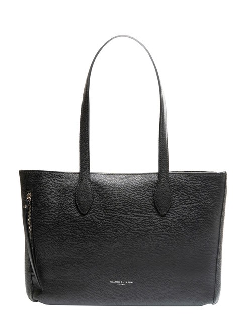 GIANNI CHIARINI TWIN Borsa shopping in pelle martellata Nero - Borse Donna