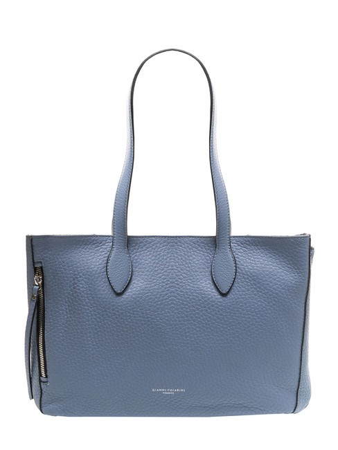 GIANNI CHIARINI TWIN Borsa shopping in pelle martellata ming blue - Borse Donna