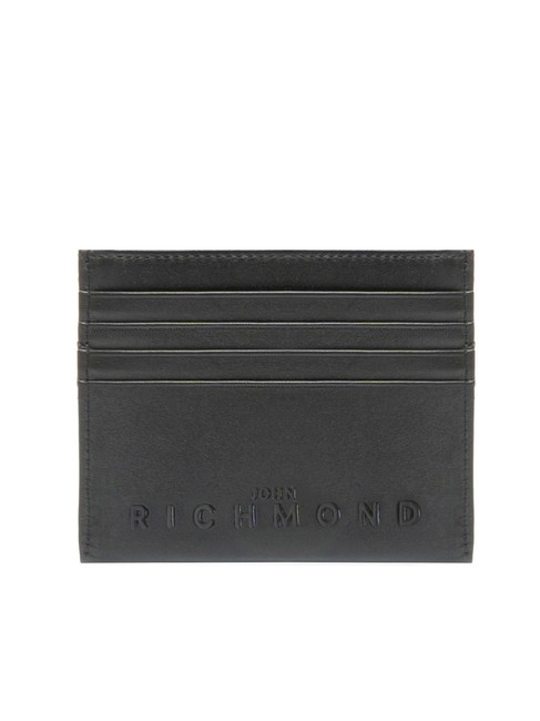 JOHN RICHMOND EMBOSSED LOGO Portacarte piatto in pelle black - Portafogli Uomo