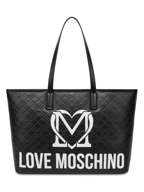 LOVE MOSCHINO LOGO QUILT Borsa shopping a spalla ne/offw - Borse Donna