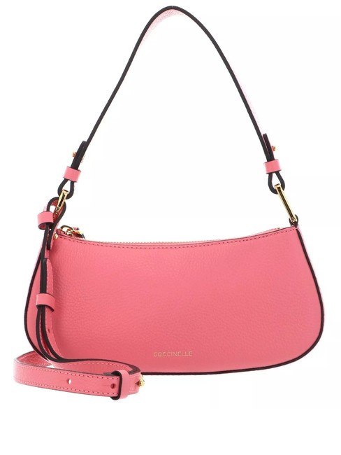 COCCINELLE MERVEILLE Borsa a spalla in pelle martellata hyper pink - Borse Donna