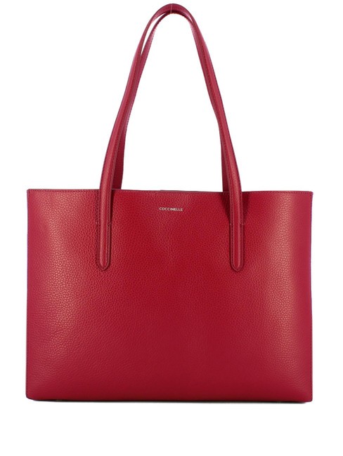 COCCINELLE SWAP Shopper in pelle garnet red - Borse Donna