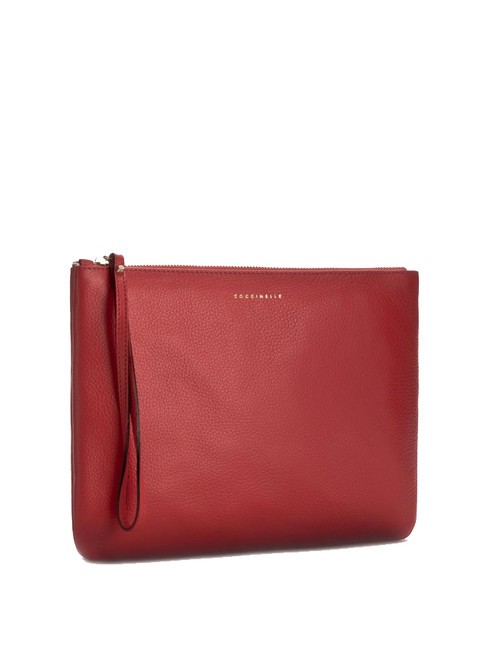 COCCINELLE ALIAS Pochette in pelle con polsierina garnet red - Borse Donna