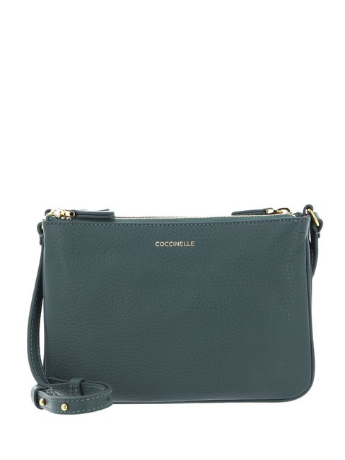 COCCINELLE TRINITY Mini bag in pelle martellata kale green - Borse Donna