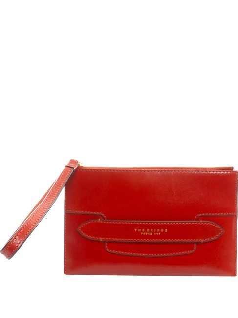 THE BRIDGE LUCREZIA Pochette in pelle ciliegia/oro - Borse Donna