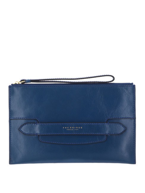 THE BRIDGE LUCREZIA Pochette con polsierina in pelle jeans abb. oro - Borse Donna