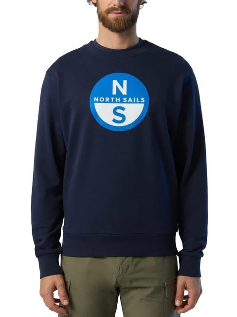 NORTH SAILS BASIC Felpa girocollo con stampa logo navy blue - Felpe Uomo