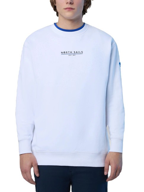 NORTH SAILS BASIC Felpa in cotone con lettering logo white - Felpe Uomo