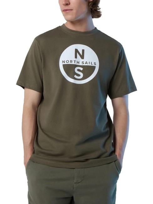 NORTH SAILS BASIC T-shirt in cotone stampa logo dusty olive - T-shirt Uomo