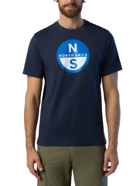 NORTH SAILS BASIC T-shirt in cotone stampa logo navy blue - T-shirt Uomo