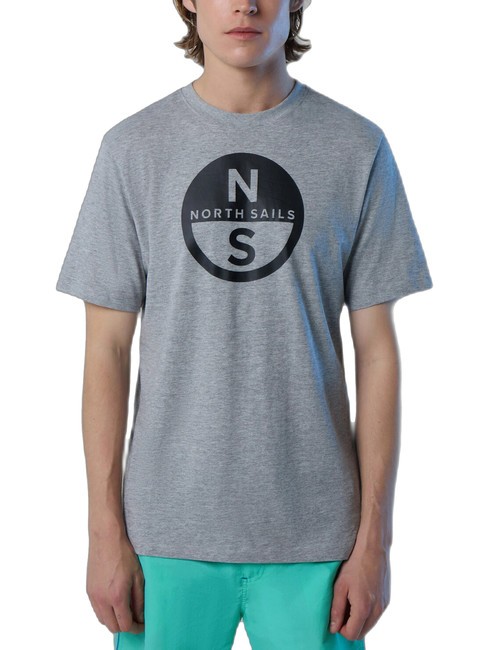 NORTH SAILS BASIC T-shirt in cotone stampa logo grey melange - T-shirt Uomo