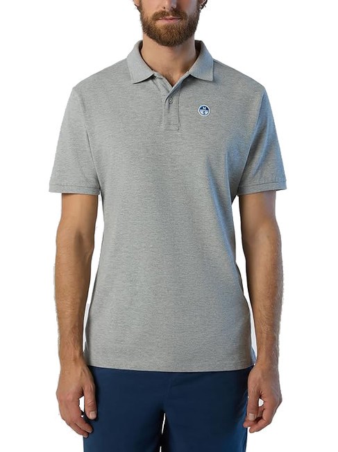 NORTH SAILS BASIC Polo manica corta in cotone grey melange - Polo Uomo