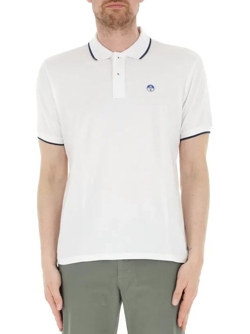 NORTH SAILS COLLAR STRIPED Polo manica corta in cotone white - Polo Uomo