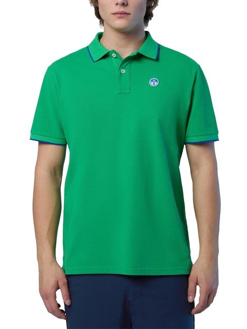 NORTH SAILS COLLAR STRIPED Polo manica corta in cotone green bee - Polo Uomo