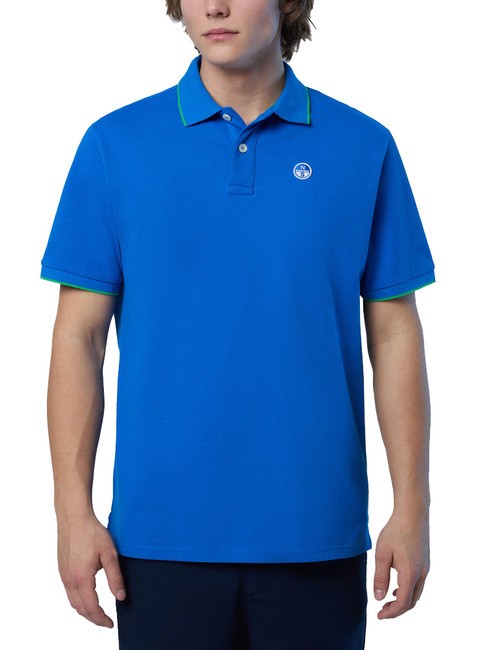 NORTH SAILS COLLAR STRIPED Polo manica corta in cotone royal - Polo Uomo