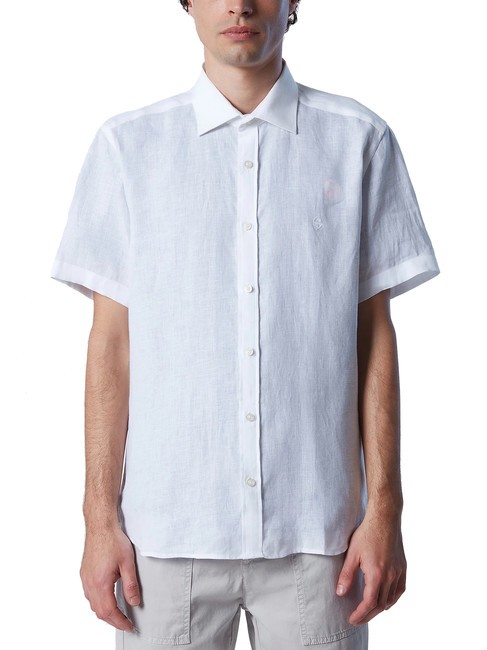 NORTH SAILS N|S Camicia a maniche corte in lino white - Camicie Uomo