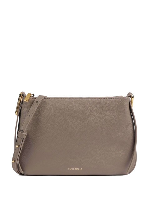 COCCINELLE MAGIE Borsa piatta pelle martellata warm taupe - Borse Donna