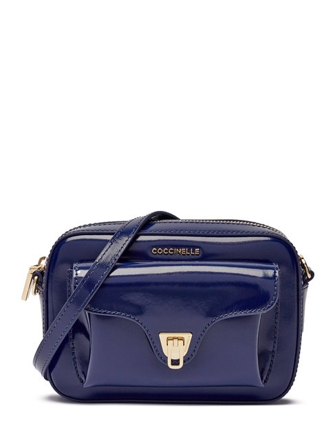 COCCINELLE BEAT SHINY CALF Borsa mini a tracolla in pelle lucida royal blue - Borse Donna