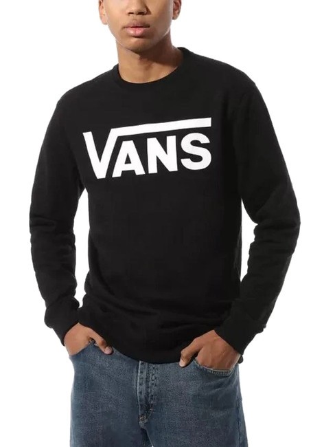 VANS VANS CLASSIC Felpa girocollo in cotone black/white - Felpe Uomo