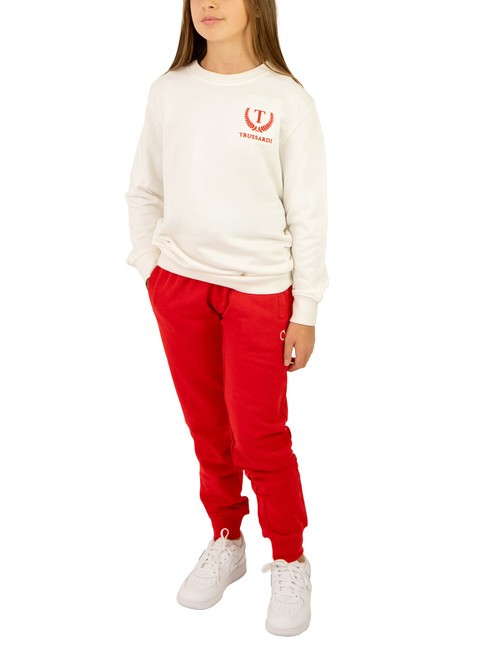 TRUSSARDI STRAUB KIDS Tuta felpa e pantalone off-white/red - Tute bambini