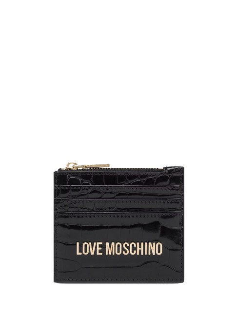 LOVE MOSCHINO SHINY CROCO Portacard / Portamonete  Nero - Portafogli Donna