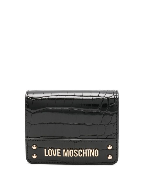 LOVE MOSCHINO SHINY CROCO Portafoglio Donna Nero - Portafogli Donna