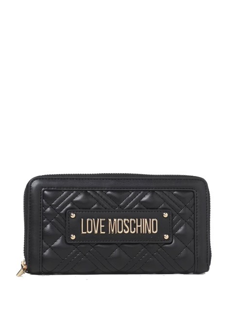 LOVE MOSCHINO QUILTED L Portafoglio zip around Nero - Portafogli Donna