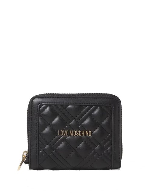 LOVE MOSCHINO QUILTED M Portafoglio zip around medio Nero - Portafogli Donna