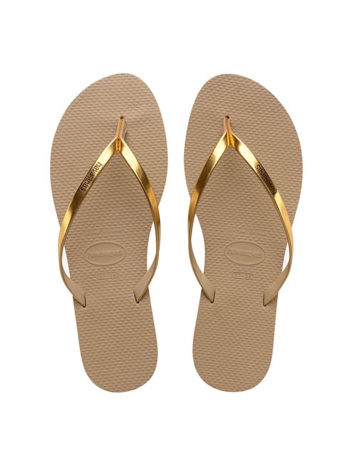 HAVAIANAS YOU METALLIC Infradito in gomma golden sand metallic - Scarpe Donna